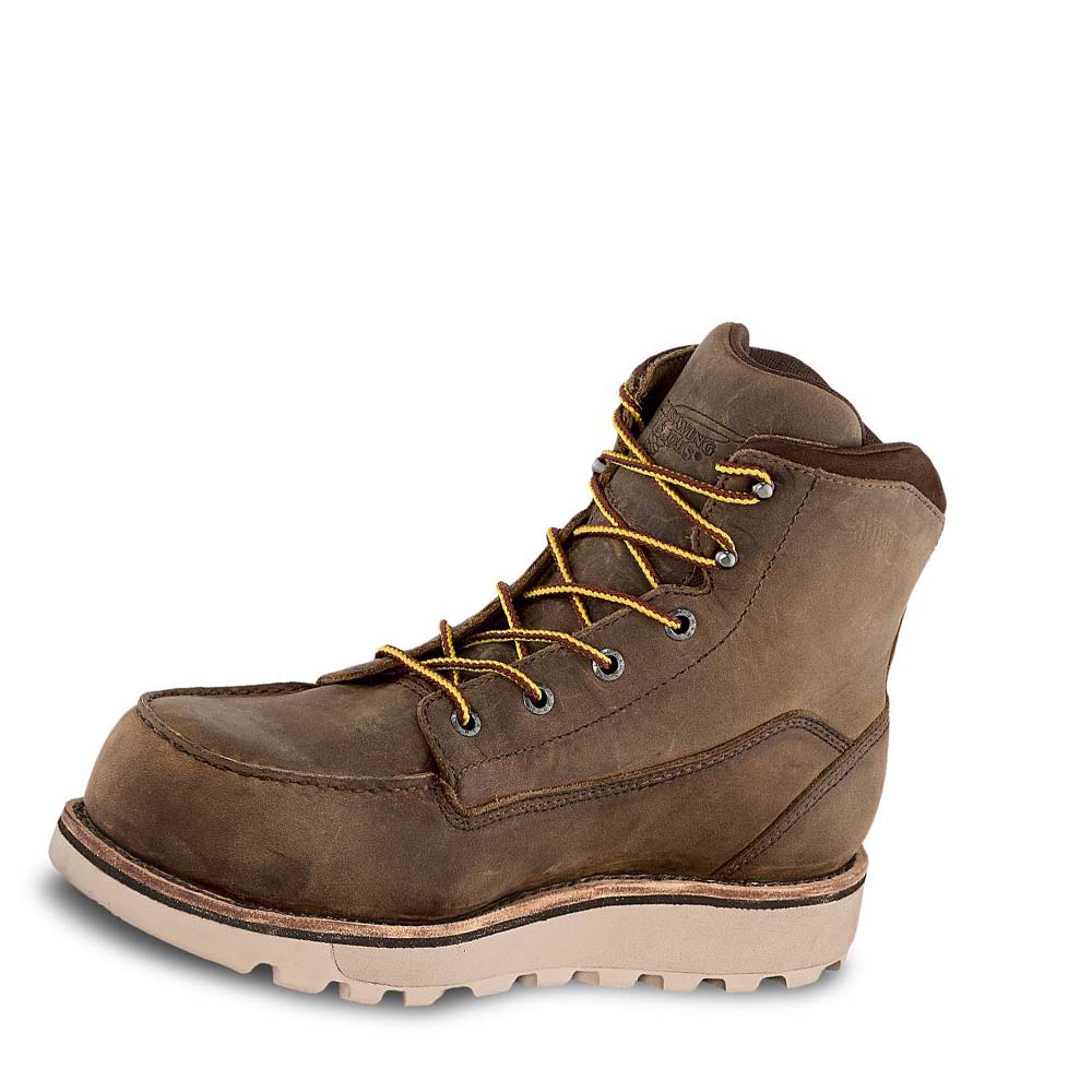 Red Wing Traction Tred Lite 6-inch Safety Toe Men's Waterproof Boots Brown | ZA 62EBC